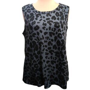Mint Play Pink XL Black Gray Animal Print Sleeveless Tank Top Casual Knit Shirt